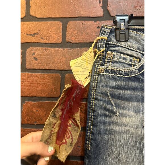 Women's Silver Pioneer Boot Cut 90's Jeans Size 26 NWT Thick Stitch Flap Pocket - Picture 5 of 14